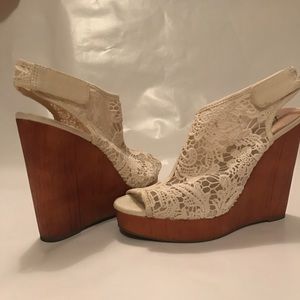 Lucky Brand lace wedges